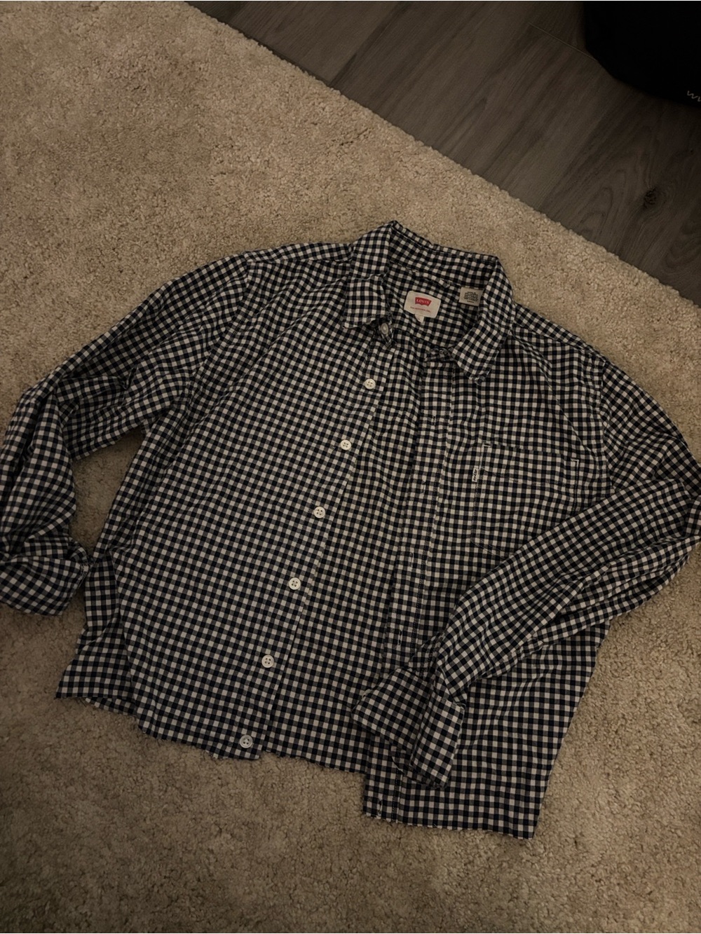 Levi's Navy & White Gingham Button-Down Shirt